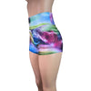 High Waisted Booty Shorts - Rainbow Swirl - Peridot Clothing