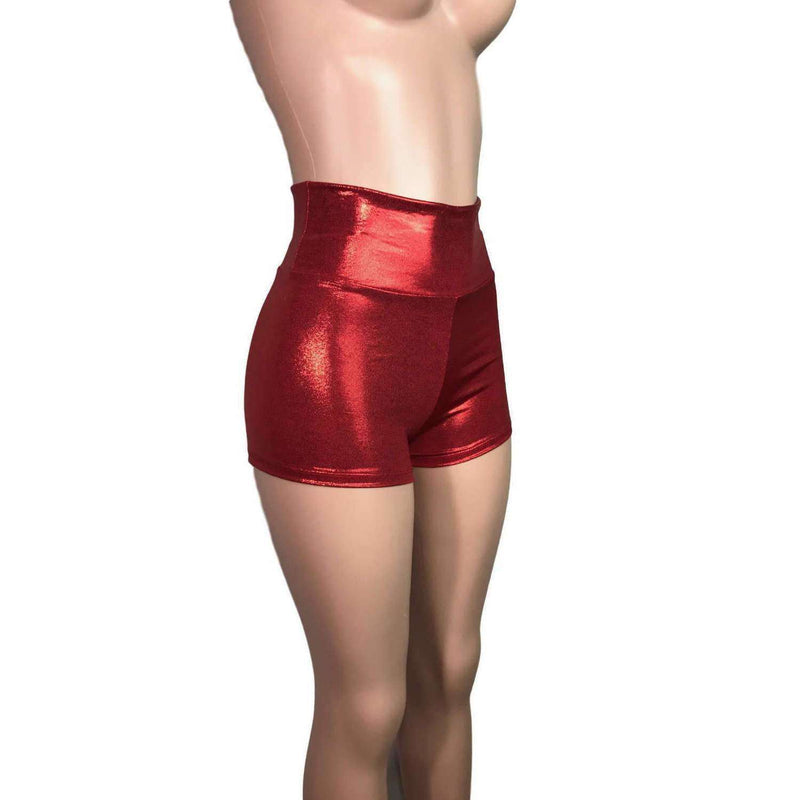 High Waisted Booty Shorts - Red Mystique - Peridot Clothing
