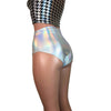 High Waisted Hot Pants - Opal Holographic Bikini - Peridot Clothing