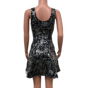 Holo Splatter A-line Mini Dress w/Pockets - Peridot Clothing