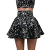 Holo Splatter Skater Skirt Holographic Circle Mini Skirt - Peridot Clothing