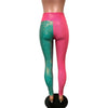 Holographic Colorblock Leggings - Pink and Jade Shattered Glass - Peridot Clothing