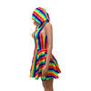 Hooded Rainbow Skater Dress - Pride Fit n Flare Dress - Peridot Clothing