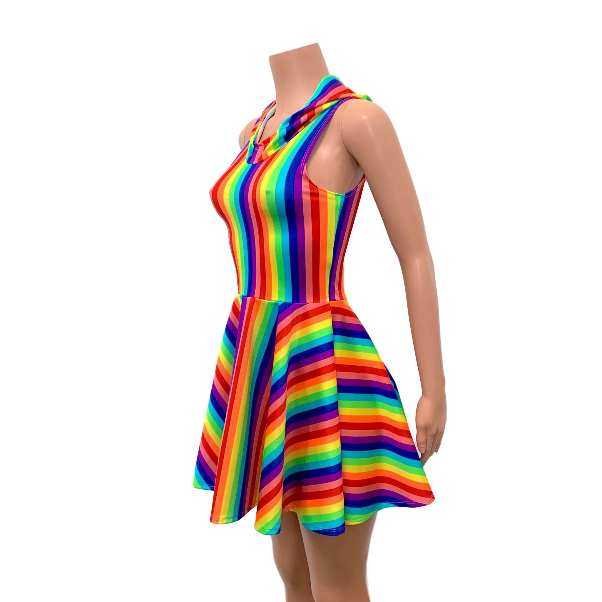 pride mini dress Unique Vintage NWT Rainbow Pride Stripes Mini Dress - Size Large