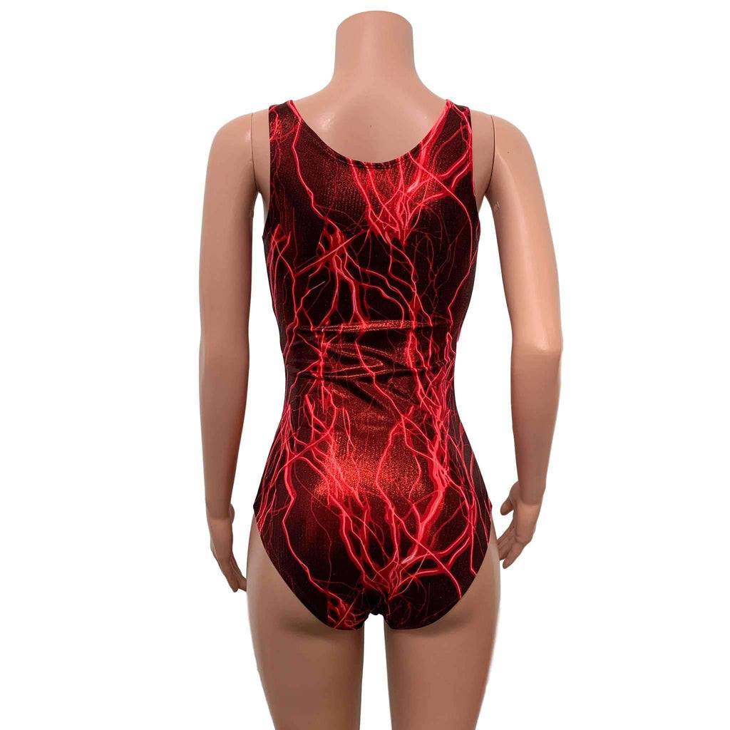 Keyhole Bodysuit - Red Lightning Metallic - Peridot Clothing