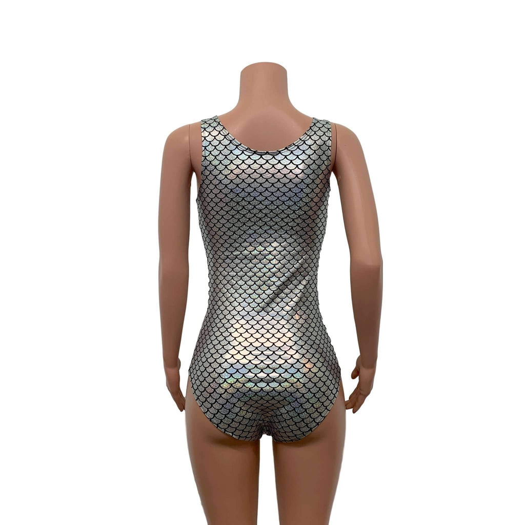 Keyhole Bodysuit - Silver Mermaid Scale Holographic - Peridot Clothing