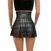 Lace-Up Corset Skirt - Black Vixen Mesh w/ Black Metallic - Peridot Clothing
