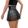 Lace-Up Corset Skirt - Black Vixen Mesh w/ Black Metallic - Peridot Clothing