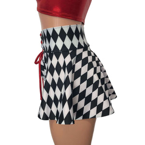 Lace-Up Corset Skirt - Harlequin Diamond - Peridot Clothing