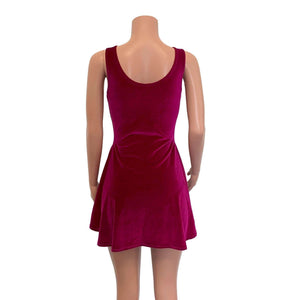 Lace-Up Open-Front Dress - Fuchsia Pink Velvet - Peridot Clothing