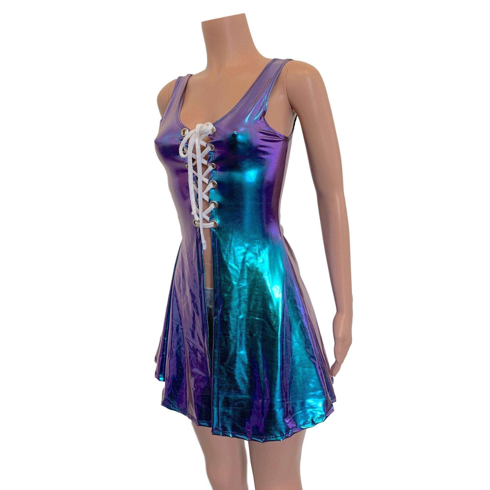 Lace-Up Open-Front Dress