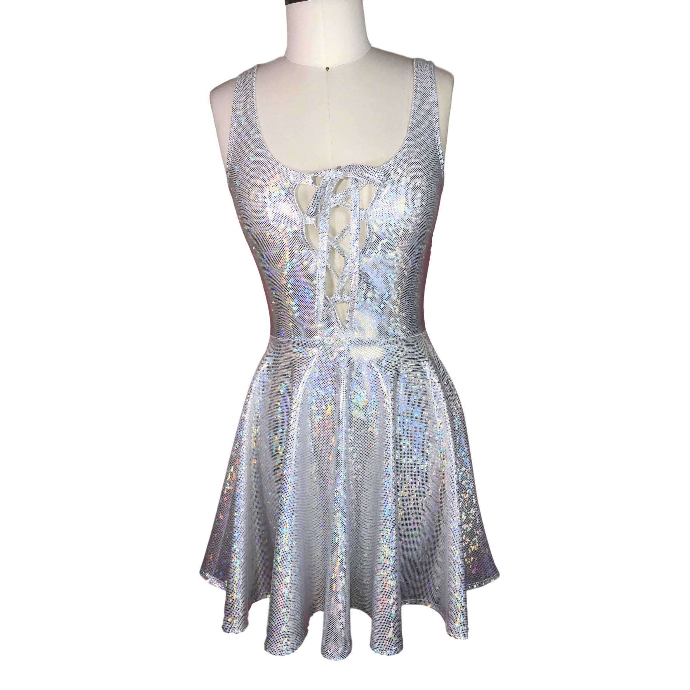 Silver top holographic dress