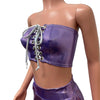 Lilac Mystique w/ Silver Lace-Up Tube Top Bandeau - Peridot Clothing
