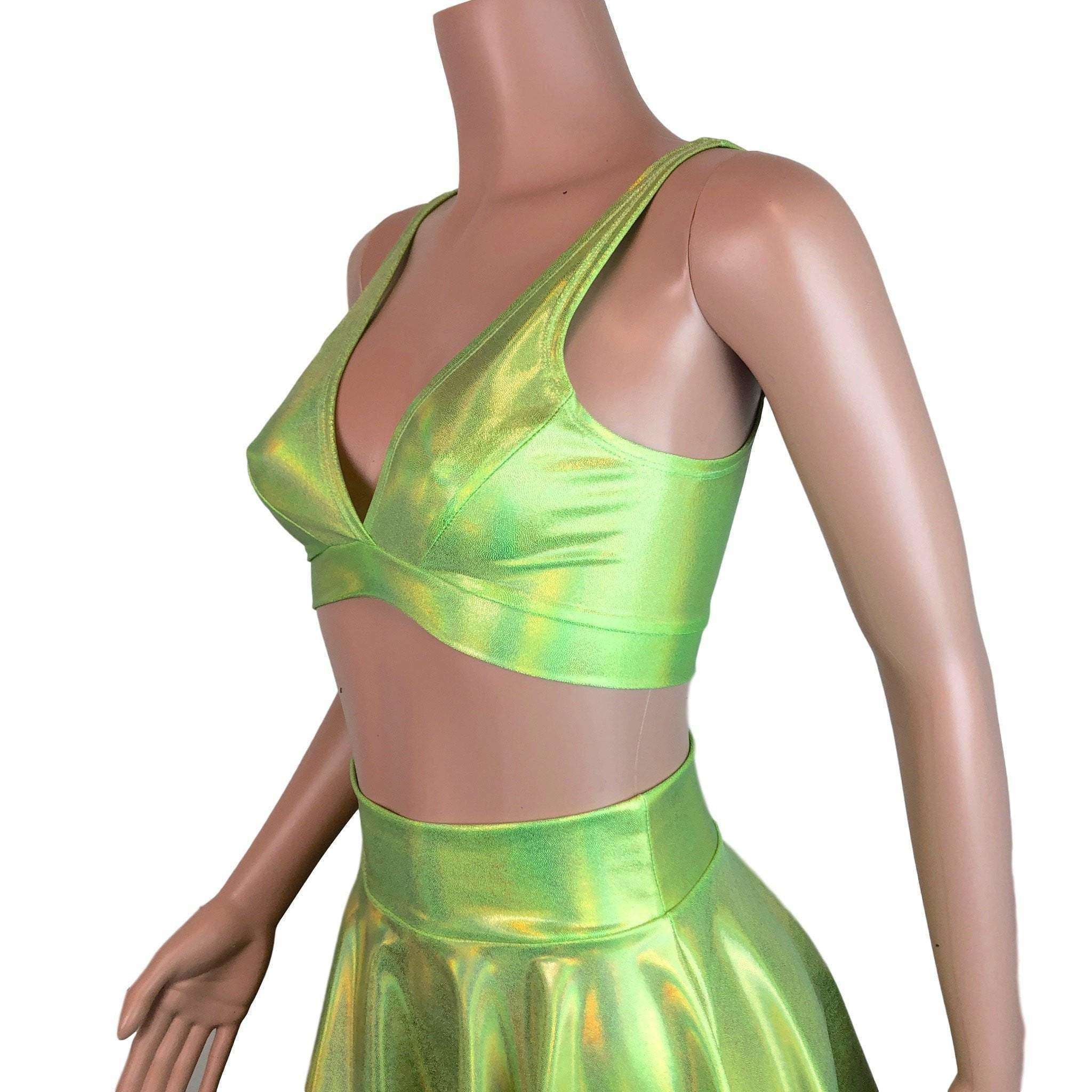 Lime Green Holographic Bralette– Peridot Clothing