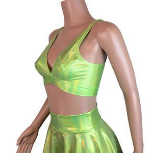 Lime Green Holographic Bralette - Peridot Clothing