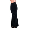 Long Mermaid Skirt - Black Velvet Fit n Flare Maxi Skirt - Peridot Clothing
