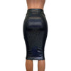 Long Pencil Skirt - Black Holographic - Peridot Clothing