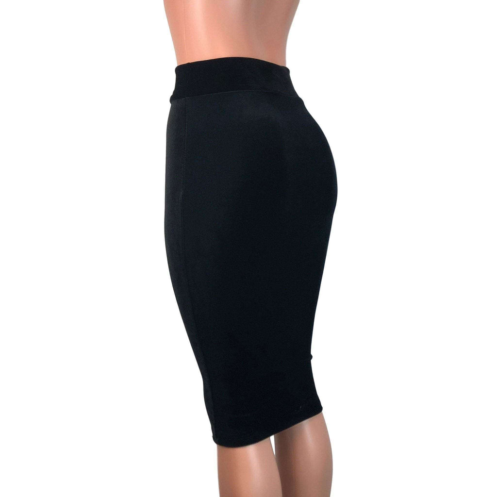 Long Pencil Skirt - Black Velvet - Peridot Clothing