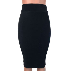Long Pencil Skirt - Black Velvet - Peridot Clothing