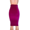 Long Pencil Skirt - Fuchsia Velvet - Peridot Clothing