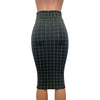 Long Pencil Skirt - Soft Gray Plaid - Bodycon Skirt - Midi Skirt - Peridot Clothing
