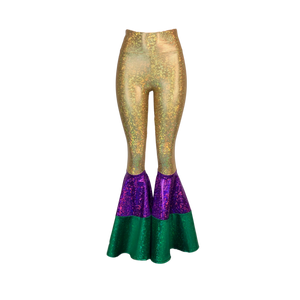 CHILD Mardi Gras Bell Bottoms -  Tiered Flare Pants - Peridot Clothing
