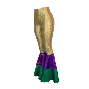 CHILD Mardi Gras Bell Bottoms -  Tiered Flare Pants - Peridot Clothing