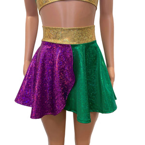 Mardi Gras Petal Skater Skirt - Peridot Clothing