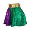 CHILD Mardi Gras Holographic High Waisted Skater Skirt - Mardi Gras Costume - Peridot Clothing