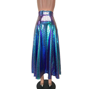 Maxi Skirt - Holographic Mermaid - Peridot Clothing