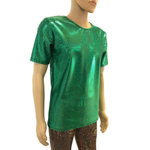Men's Green Holographic Shattered Glass Tee or T-shirt - Peridot Clothing