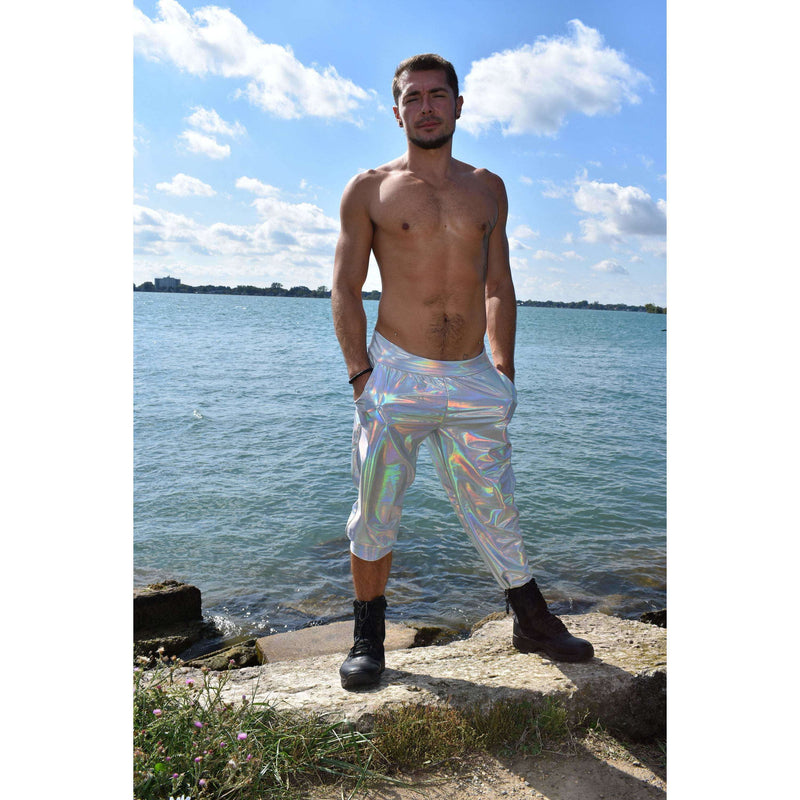 Men's Holographic Opal Joggers w/ Pockets - Peridot Clothing