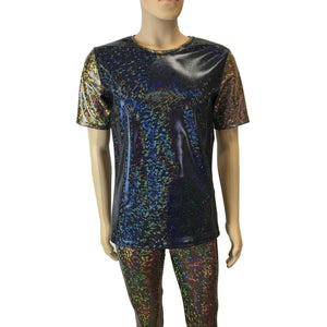 Men's Holographic Shattered Glass 2-Tone Tee or T-shirt - Peridot Clothing