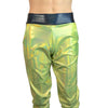 Men's Lime/Black Holographic Mystique Metallic Jogger Pants w/ Pockets - Peridot Clothing