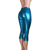 SALE - SMALL Turquoise Mermaid Cropped Capri Leggings - Peridot Clothing