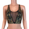 Mesh Inset Crop Tank - Gold Glass Pane Holographic - Peridot Clothing