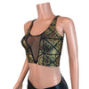 Mesh Inset Crop Tank - Gold Glass Pane Holographic - Peridot Clothing