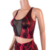 Mesh Inset Crop Tank - Red Lightning Metallic - Peridot Clothing