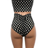 Mesh Side Scrunch Bikini - Polka Dot - Peridot Clothing
