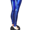 Metallic Blue and Avatar Mid-Rise Leggings Pants - Peridot Clothing