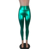 Metallic Green High Waisted Leggings Pants - Peridot Clothing
