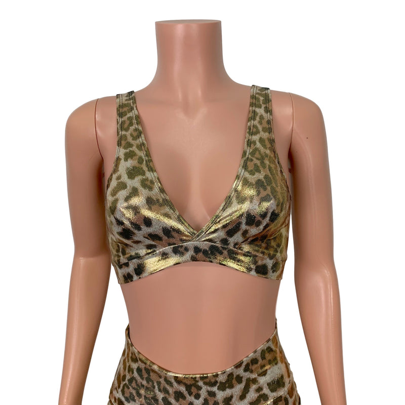 Metallic Leopard Bralette - Peridot Clothing