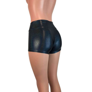MID Rise Booty Shorts - Black Sparkle - Peridot Clothing