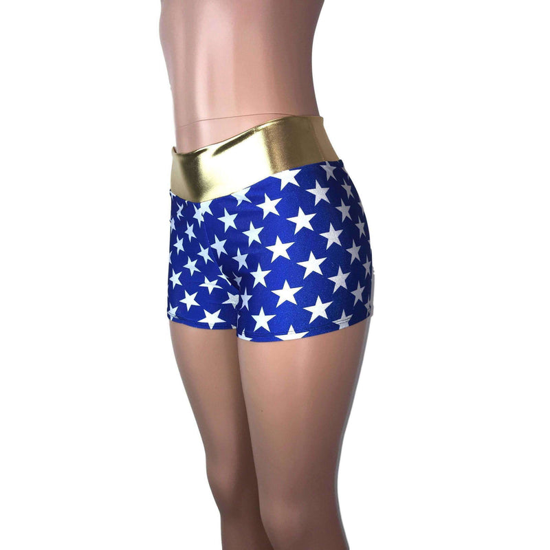 MID Rise Booty Shorts - Wonder Woman Inspired - Peridot Clothing