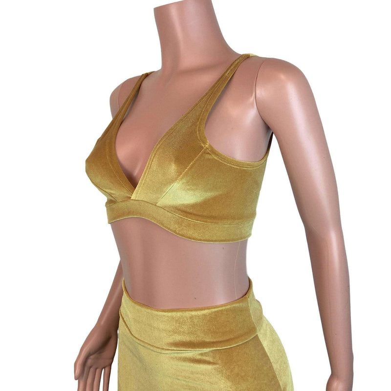 Mustard Gold Velvet Bralette - Peridot Clothing