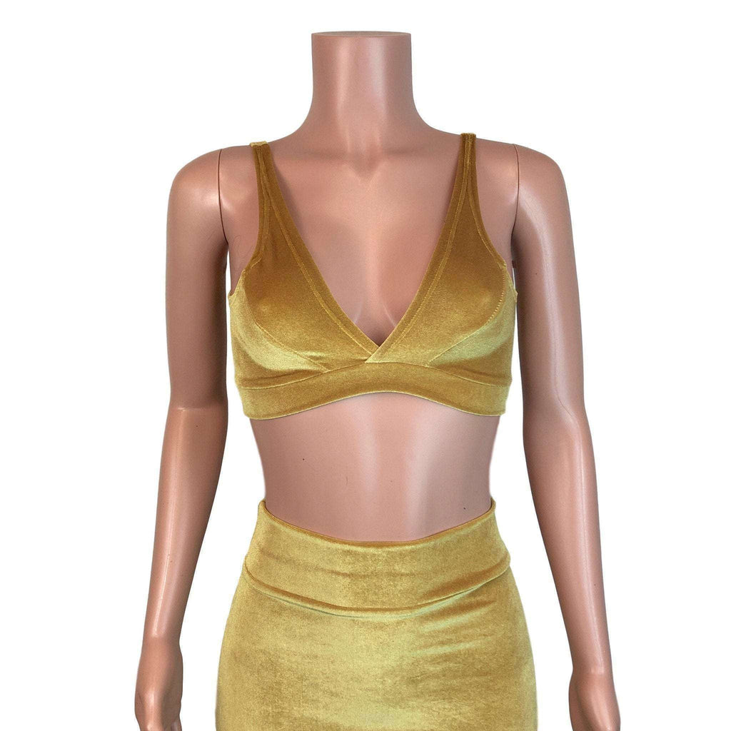 Mustard Gold Velvet Bralette - Peridot Clothing