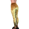Mustard Yellow Gold Crushed Velvet High Waisted Leggings Pants - Peridot Clothing