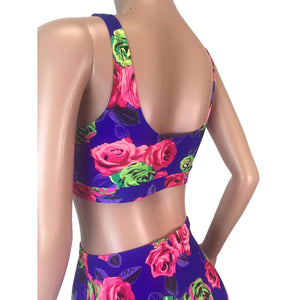 Neon Rose Floral Bralette - Peridot Clothing