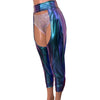 Jogger Chaps in Holographic Oil Slick Spandex Unisex Women's/Men's - Peridot Clothing