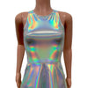 Opal Holographic A-line Mini Dress w/Pockets - Peridot Clothing